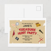 Treasure Hunt verjaardagsfeestje uitnodiging (Voorkant / Achterkant)