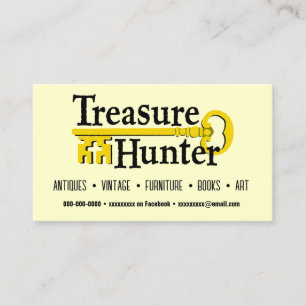 Treasure Hunter gouden sleutel  antieke Visitekaartje