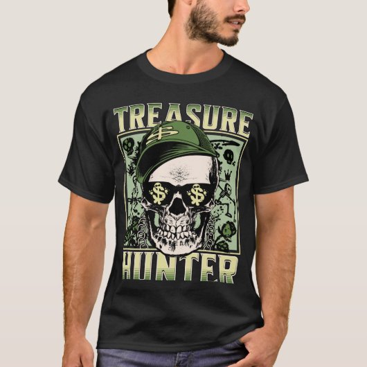 Treasure Hunter Metaaldetector Graffiti Detectoris T-shirt (Voorkant)