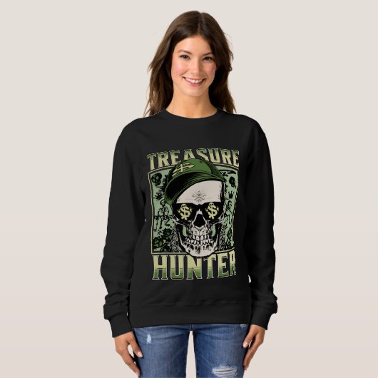 Treasure Hunter Metal detector Graffiti Detectoris Trui (Voorkant volledig)