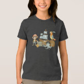 Treasure Hunter Pirate Verjaardag Tri-Blend Shirt (Voorkant)