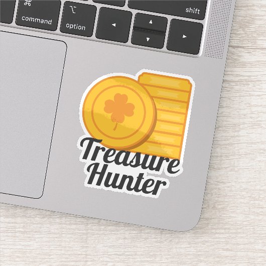 Treasure Hunter St Patrick's Day Gold Coins Sticker (Detail)