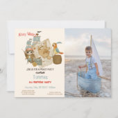 Treasure Hunters Pirate Foto Verjaardag Kaart (Voorkant)