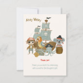 Treasure Hunters Pirate Verjaardag Bedankkaart (Voorkant)