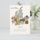 Treasure Hunters Pirate Verjaardag Bedankkaart (Staand voorkant)