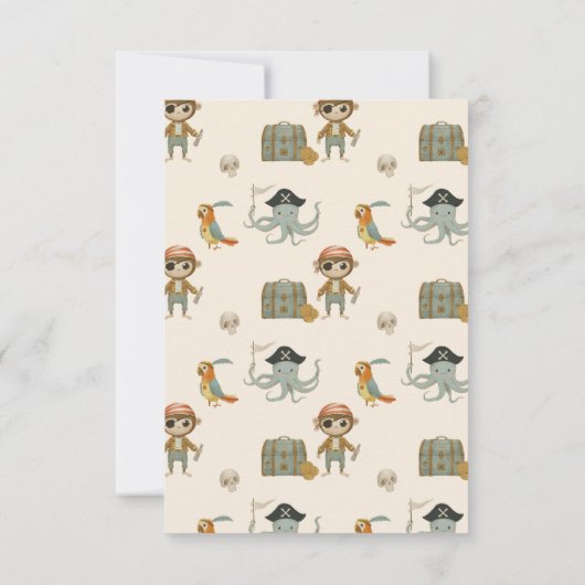 Treasure Hunters Pirate Verjaardag Bedankkaart (Achterkant)