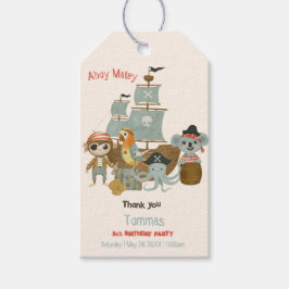 Treasure Hunters Pirate Verjaardag Cadeaulabel