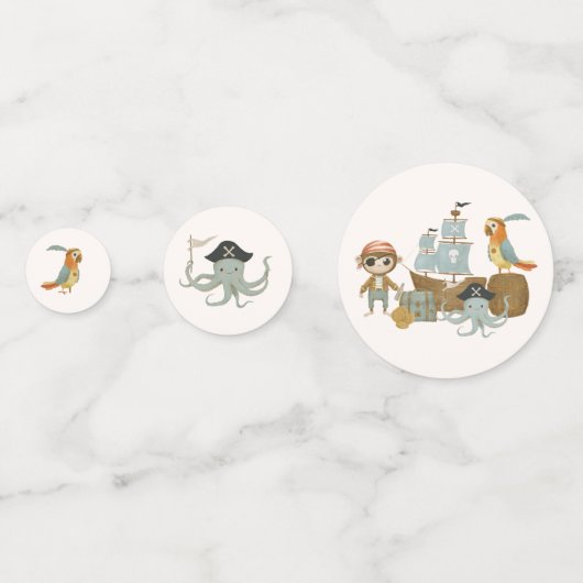 Treasure Hunters Pirate Verjaardag Confetti (Achterkanten)