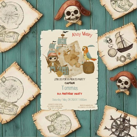 Treasure Hunters Pirate Verjaardag Kaart
