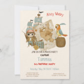 Treasure Hunters Pirate Verjaardag Kaart (Voorkant)