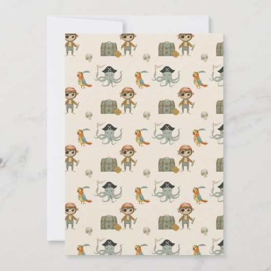 Treasure Hunters Pirate Verjaardag Kaart (Achterkant)