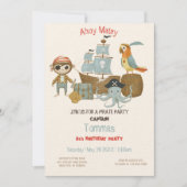 Treasure Hunters Pirate Verjaardag Kaart (Voorkant)