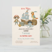 Treasure Hunters Pirate Verjaardag Kaart (Staand voorkant)