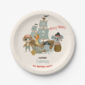 Treasure Hunters Pirate Verjaardag Papieren Bordje (Voorkant)