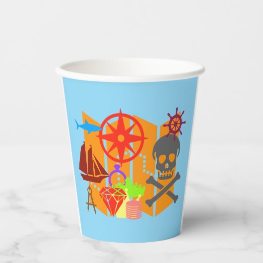 Treasure Hunting Collage Papieren Bekers (Voorkant)