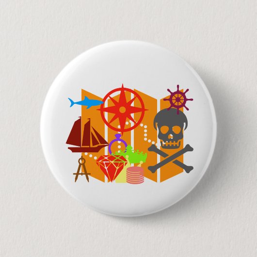 Treasure Hunting Collage Ronde Button 5,7 Cm (Voorkant)