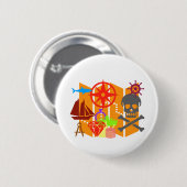 Treasure Hunting Collage Ronde Button 5,7 Cm (Voorkant /achterkant)