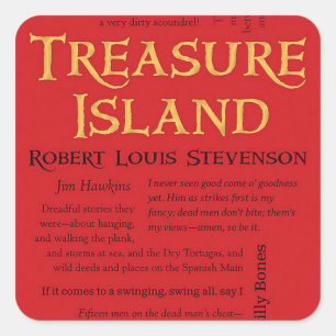 Treasure Island citaten Vierkante Sticker