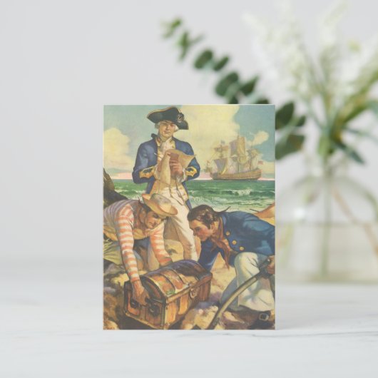 Treasure Island,  Fairy Tale Pirates Briefkaart (Staand voorkant)