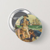 Treasure Island,  Fairy Tale Pirates Ronde Button 5,7 Cm (Voorkant /achterkant)