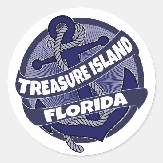 Treasure Island Florida ankerstickers Ronde Sticker (Voorkant)