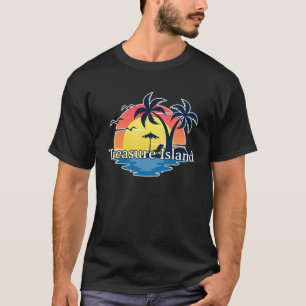 Treasure Island Florida Retro Sunset Vakantie T-shirt