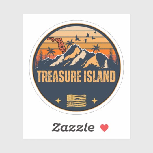 Treasure Island, Florida Sticker (Vel)