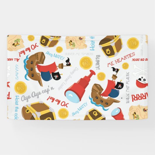 Treasure Island Party Pirate Banner (Horizontaal)