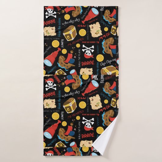 Treasure Island Party Pirate Bath Towel Set Bad Handdoek (Badhanddoek)