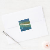 Treasure Island Resort en boot, Fiji Vierkante Sticker (Envelop)