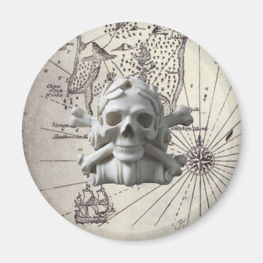 Treasure Island Skull & Botten Pirate Koelkast Mag Magneet (Voorkant)