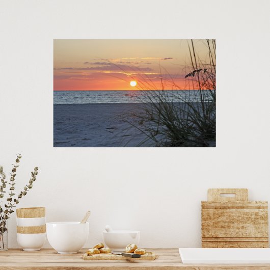 Treasure Island Sunset on Canvas, versie B Poster (Keuken)