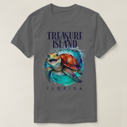 Treasure Island Waterverf Happy Zee Turtl T-shirt (Design voorkant)