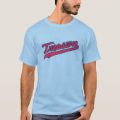 Treasure Jersey Script Design Powder Blue T-Shirt (Voorkant)