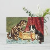 Treasure Kittens by Louis Wain Bedankkaart (Staand voorkant)