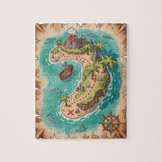Treasure Map Adventure Puzzle Legpuzzel (Verticaal)