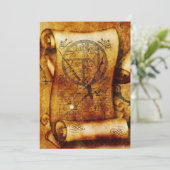 Treasure map antieke rolverjaardag kaart (Staand voorkant)