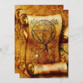 Treasure map antieke rolverjaardag kaart (Voorkant / Achterkant)