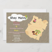 Treasure Map Birthday Invitation Kaart (Voorkant)