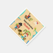 Treasure Map Cute Girl Pirate Birthday Party Servet (Hoek)