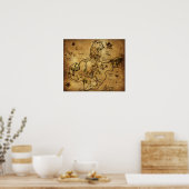 Treasure Map - Het eiland Lost Treasure Poster (Keuken)