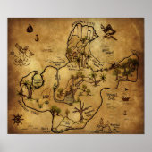 Treasure Map - Het eiland Lost Treasure Poster (Voorkant)