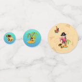 Treasure Map Pink Girl Pirate Birthday Party Confetti (Voorkanten)