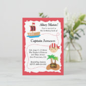 Treasure Map Pirate Kids Verjaardagsfeest Kaart (Staand voorkant)