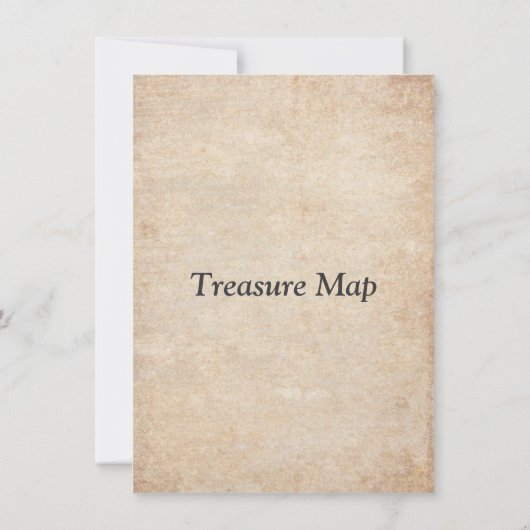 Treasure Map, Pirate Theme Birthday Party Kaart (Achterkant)