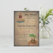Treasure Map, Pirate Theme Birthday Party Kaart (Staand voorkant)