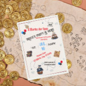 Treasure Map Pirate verjaardagsfeestje Kaart
