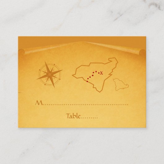 Treasure Map Place Card Plaatskaartje (Voorkant)