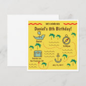 Treasure Map Verjaardag Uitnodigingen (Voorkant / Achterkant)