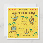 Treasure Map Verjaardag Uitnodigingen (Voorkant)